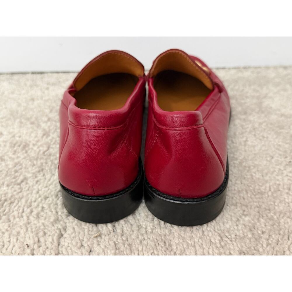 Sézane Vicky Leather Slip On Loafers Shoes Burgundy Red Women's Size EU 35 - Picture 6 of 10